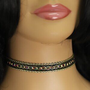 Multi Color Choker Adjustable Length Fancy Colors Trim chokers (#81)